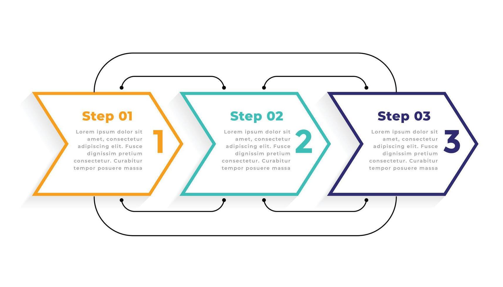 directioneel 3 drie stappen modern infographic sjabloon vector