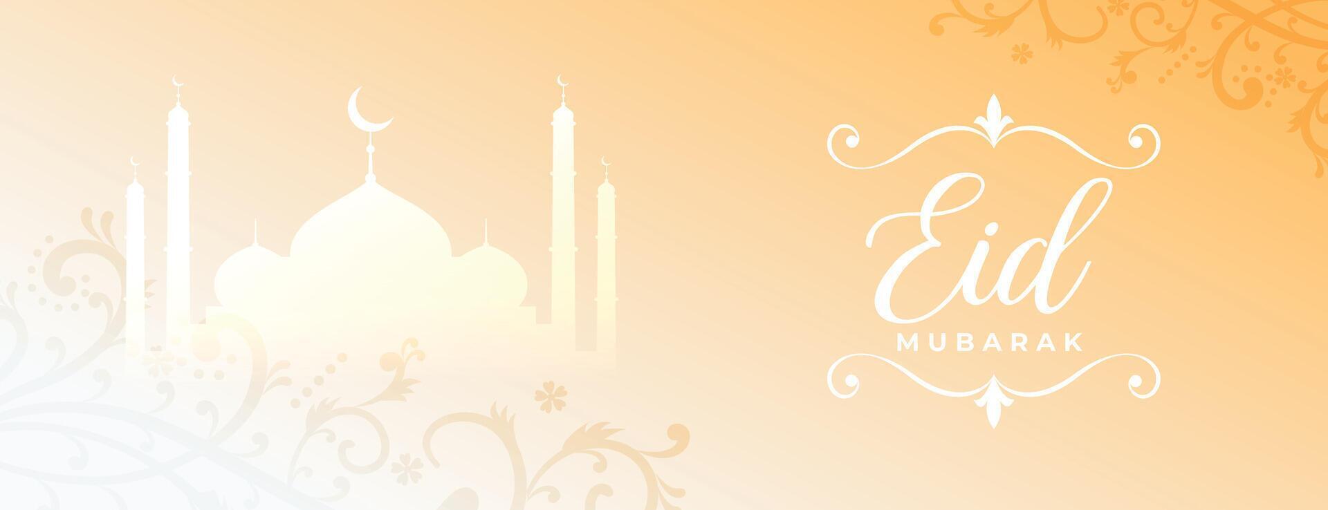 elegant eid mubarak Islamitisch moskee behang ontwerp vector