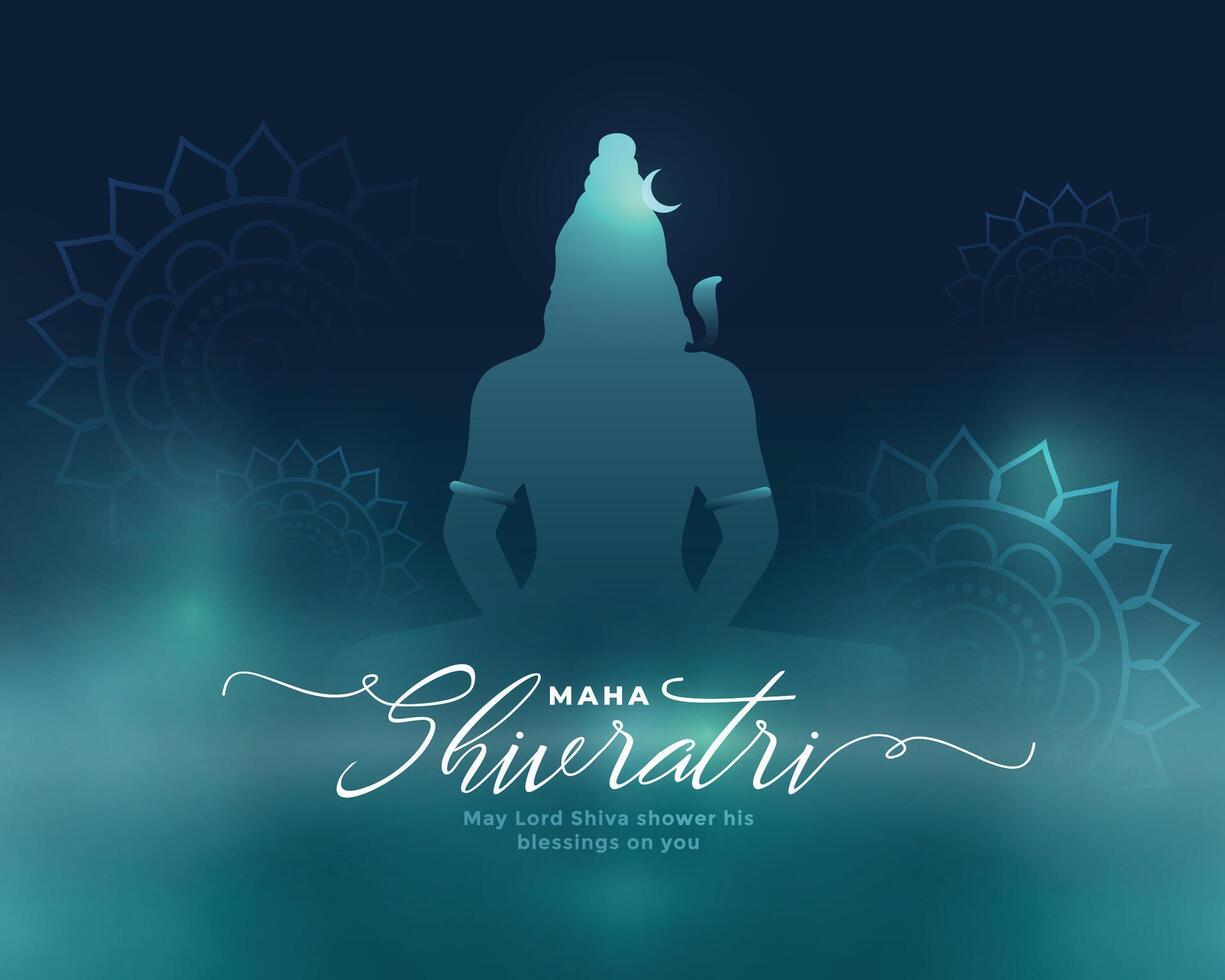 glimmend maha shivratri festival kaart met shiv Shankar ontwerp vector