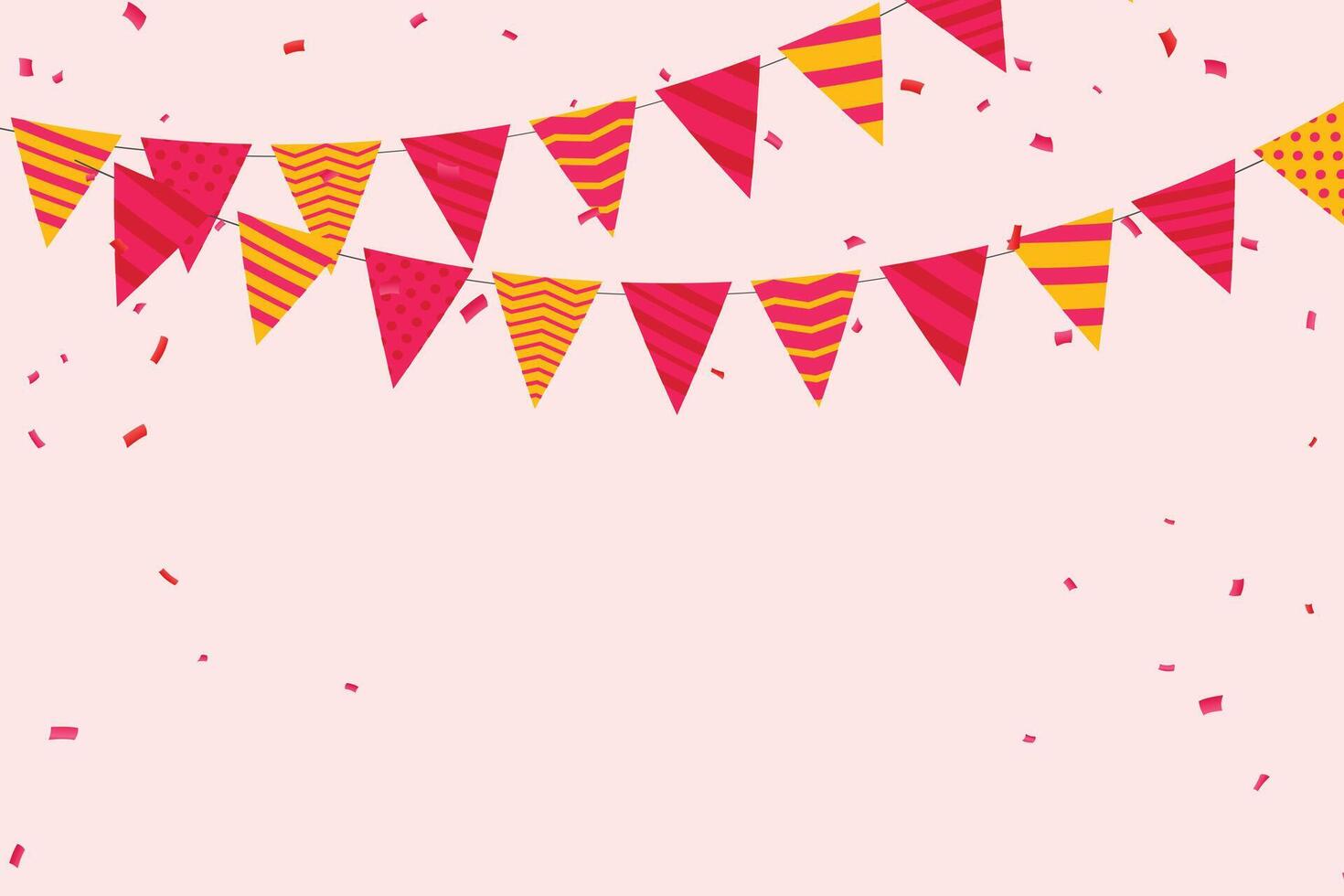 papier stijl decoratief partij vlag achtergrond met confetti vector