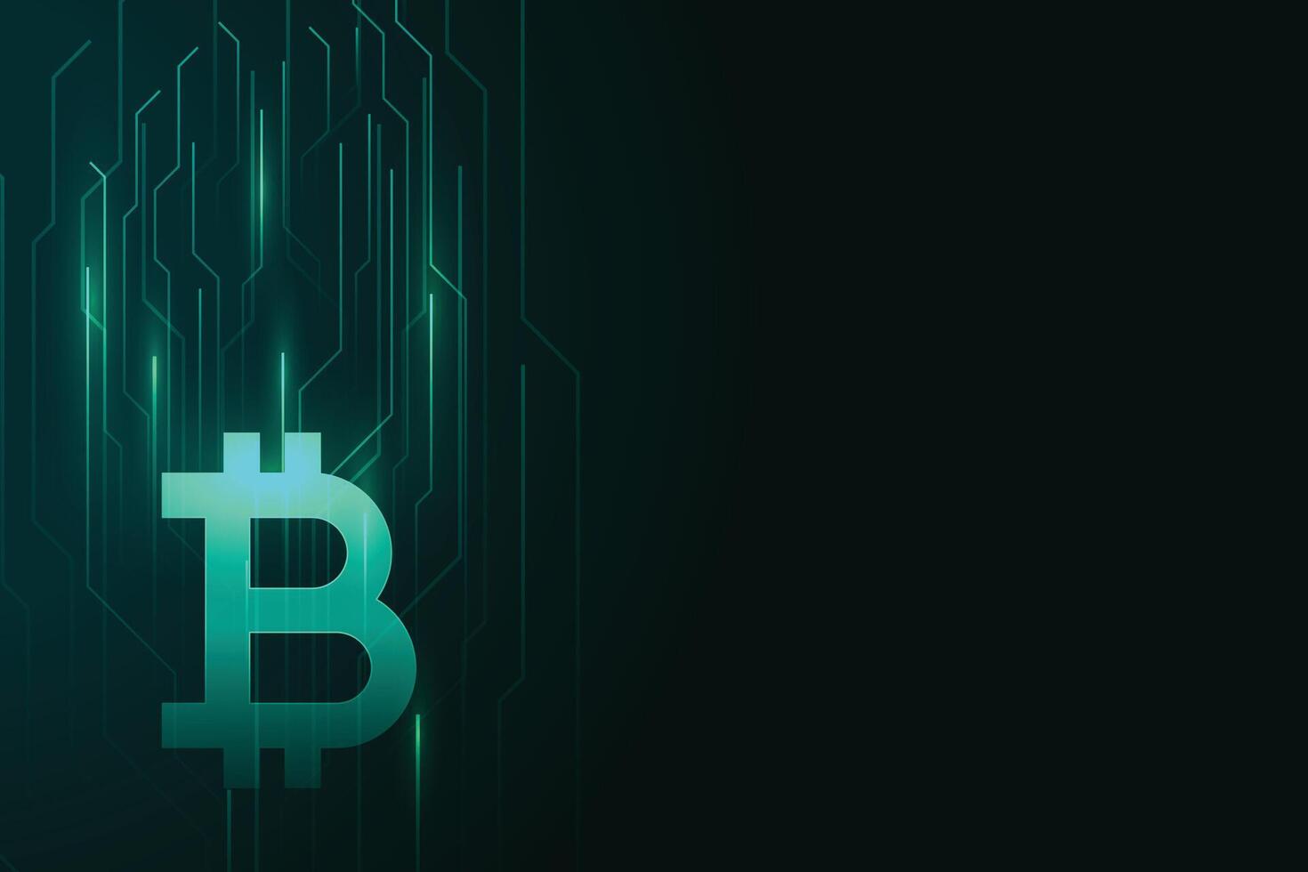 digitaal bitcoin gloeiend achtergrond ontwerp vector