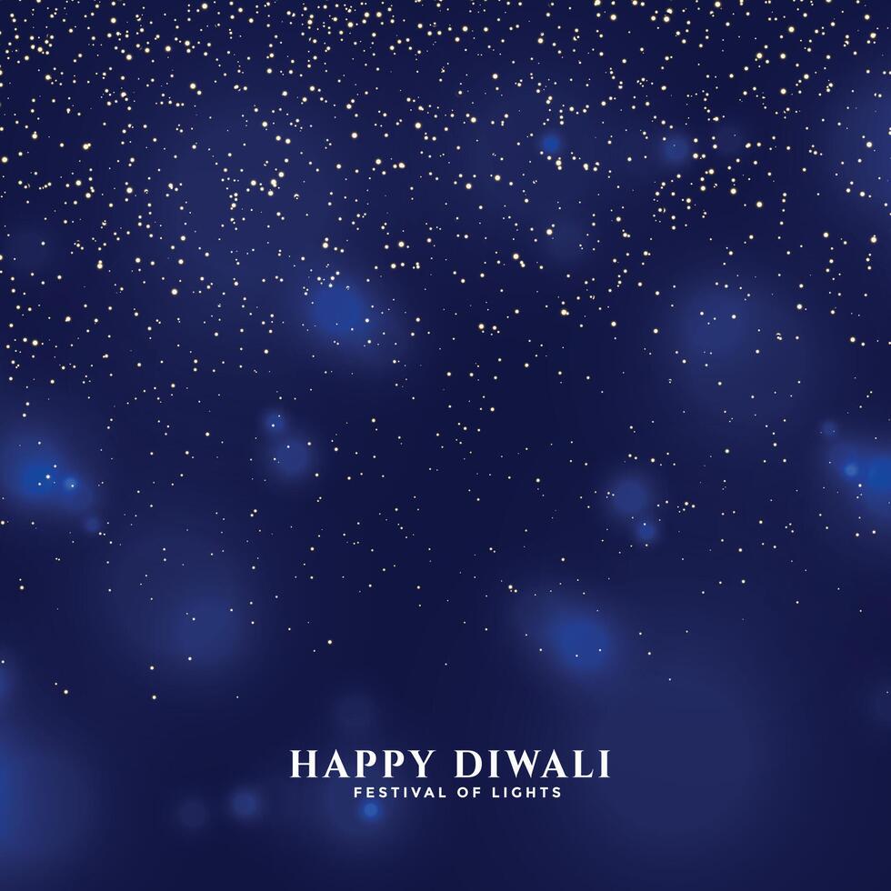 gelukkig diwali blauw achtergrond met vallend vuurwerk sparkles vector