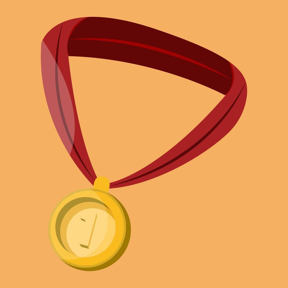 goud medaille vector kleur illustratie.