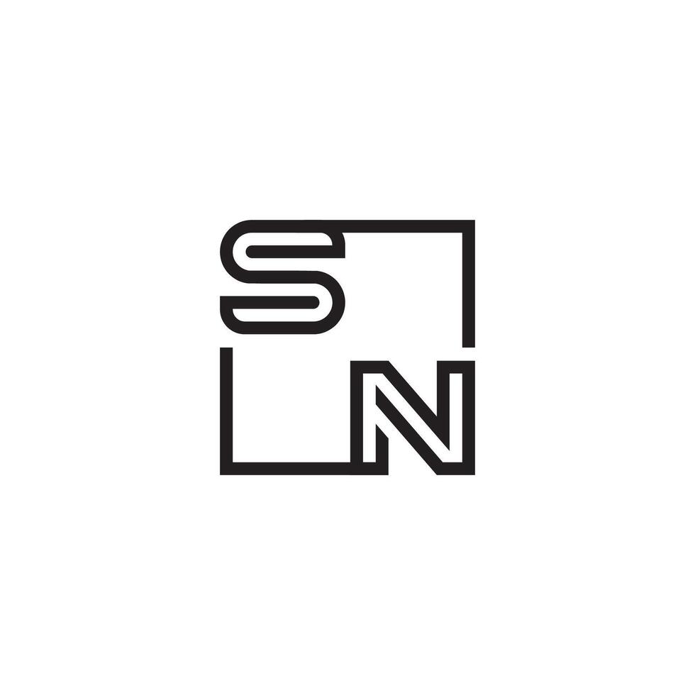 sn futuristische in lijn concept met hoog kwaliteit logo ontwerp vector