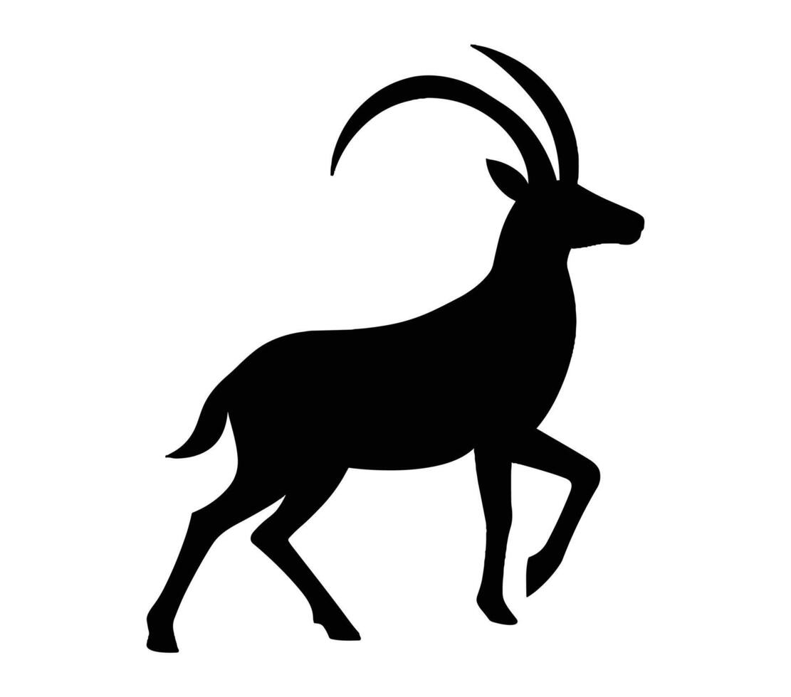 zwart en wit addax. vector illustratie.