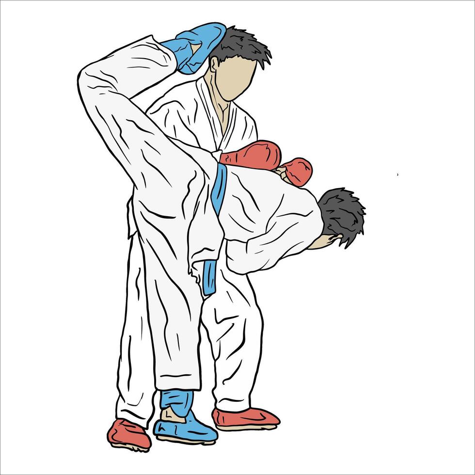 karate illustrtion sparren vector kumite