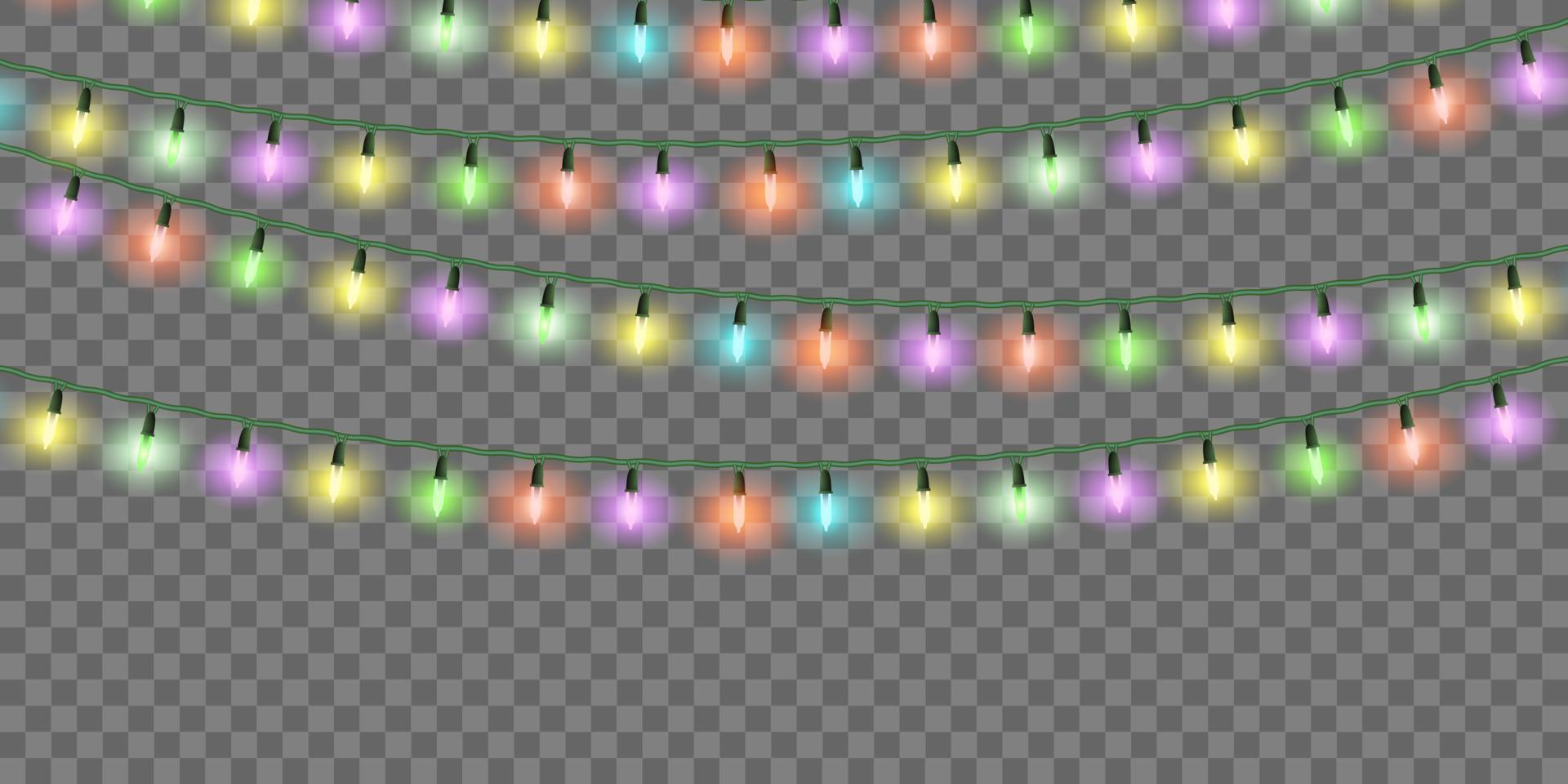 kerstverlichting, set kleuren kerstslingers, feestelijke decoraties vector