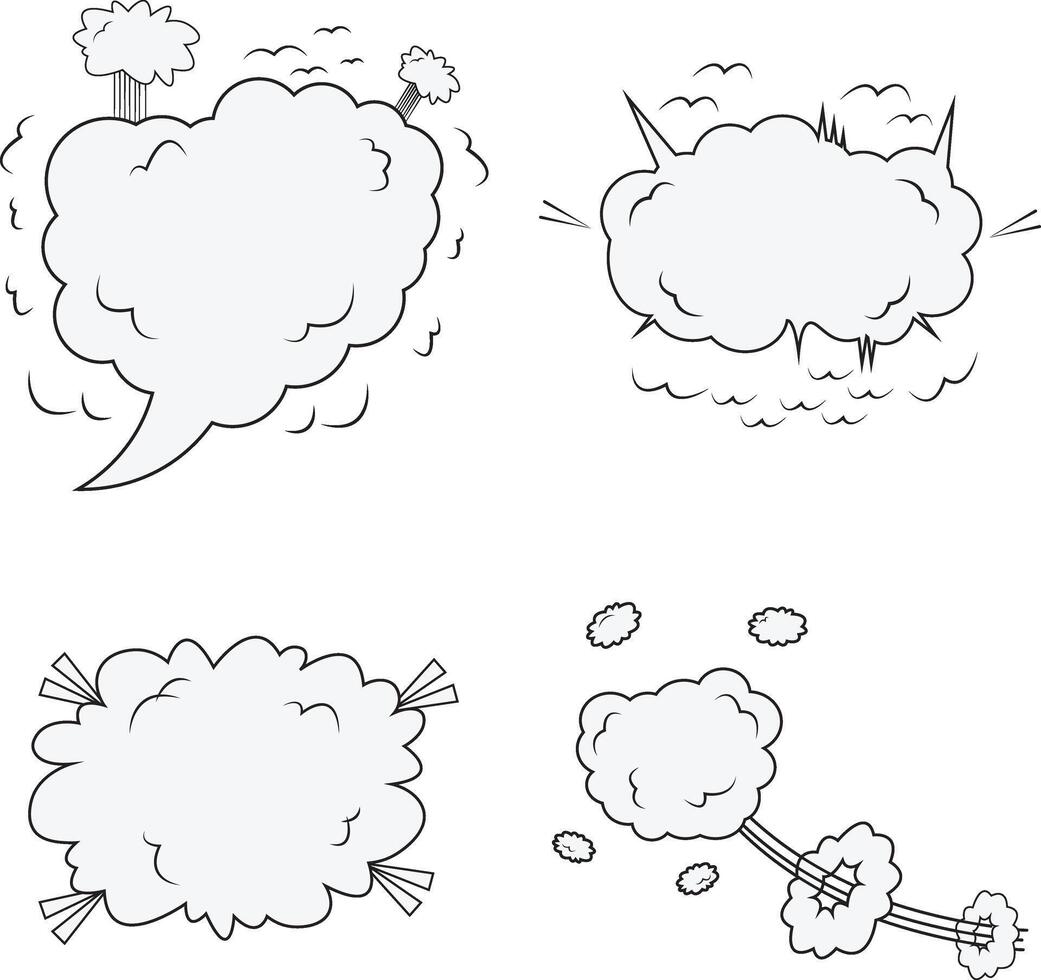 comics explosie wolken. voor dialoog in strips. vector illustratie reeks