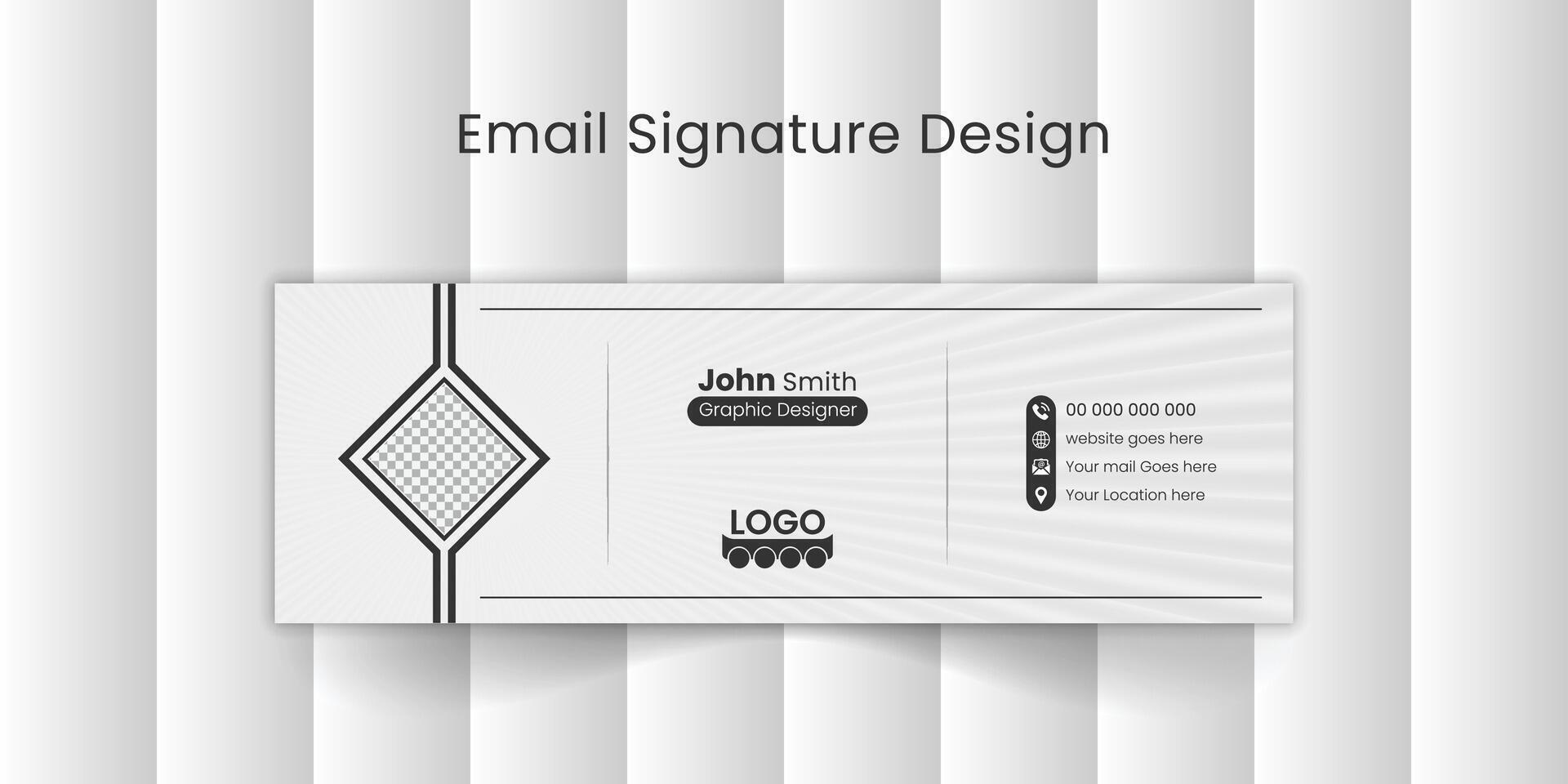 e-mail handtekening sjabloon of e-mail footer en persoonlijk sociaal media Hoes ontwerp. vector