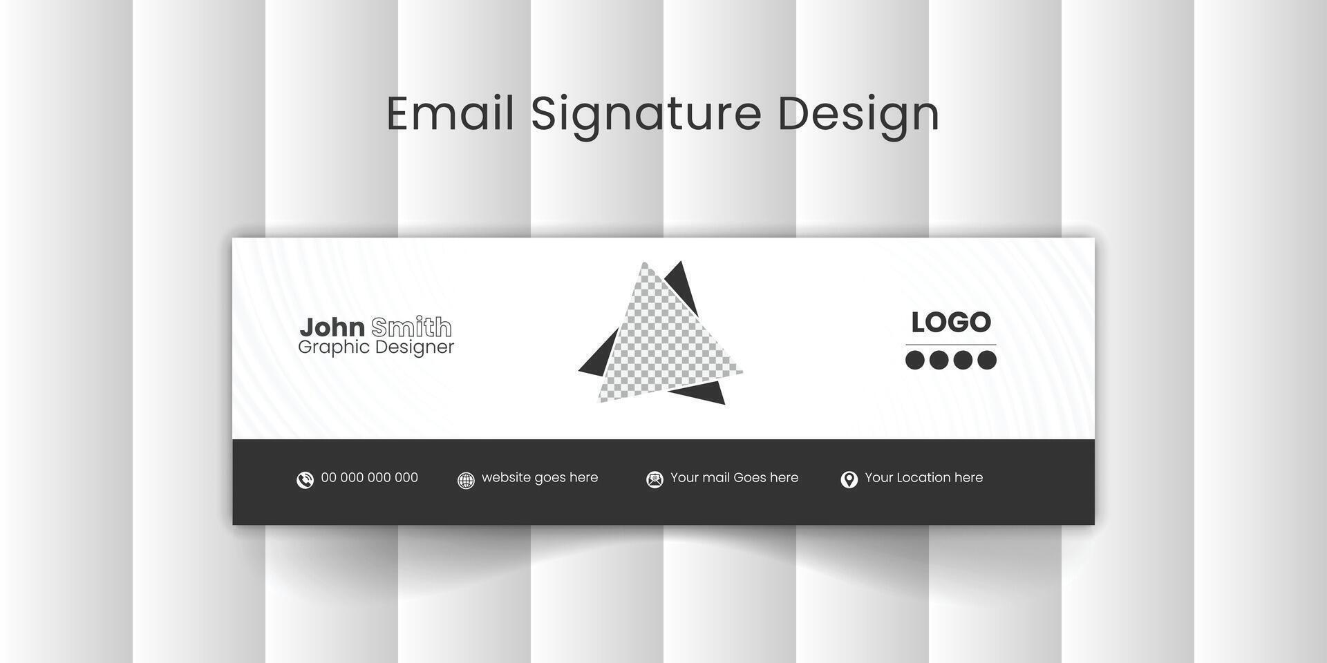 e-mail handtekening sjabloon of e-mail footer en persoonlijk sociaal media Hoes ontwerp. vector