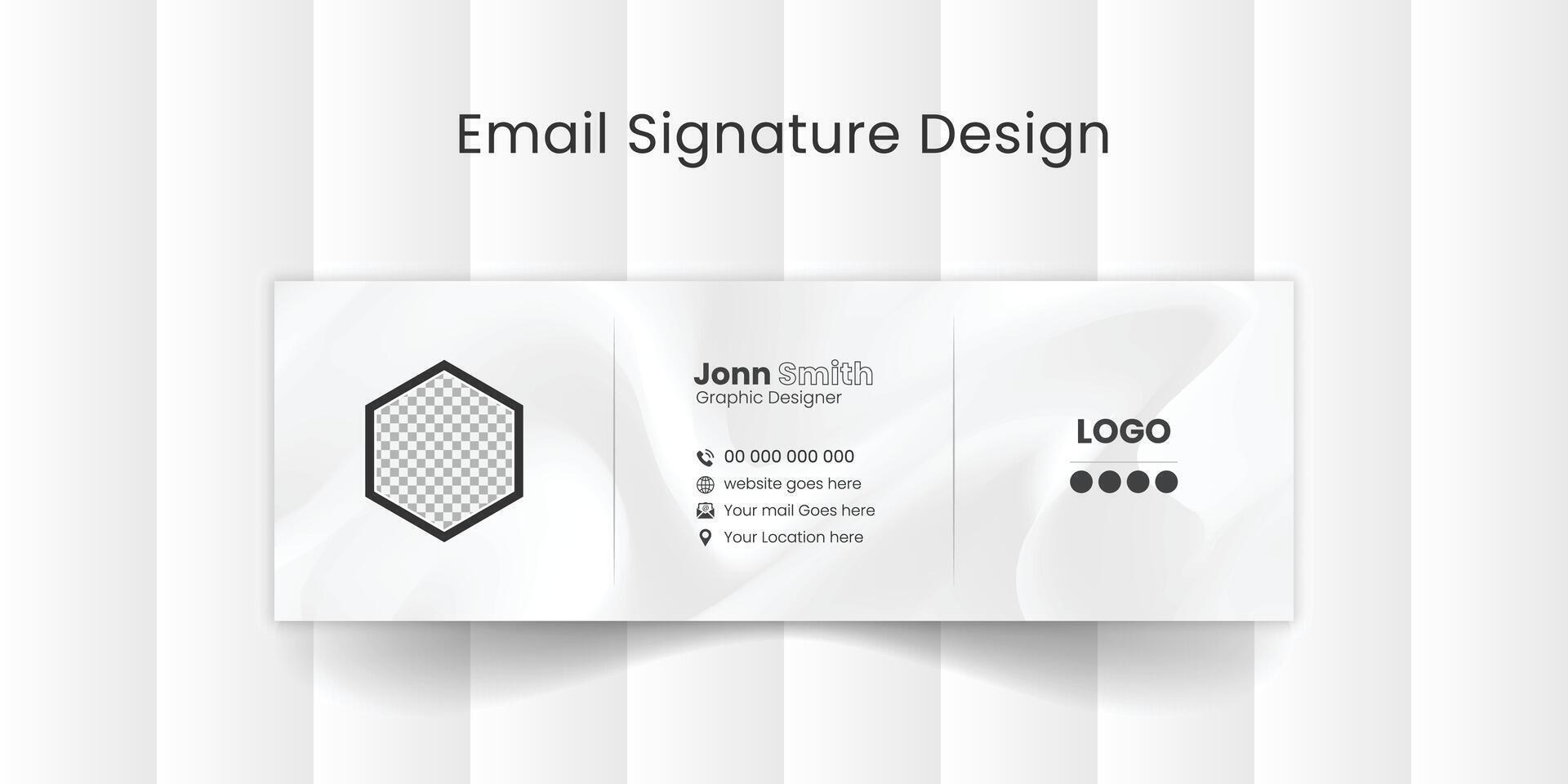 e-mail handtekening sjabloon of e-mail footer en persoonlijk sociaal media Hoes ontwerp. vector