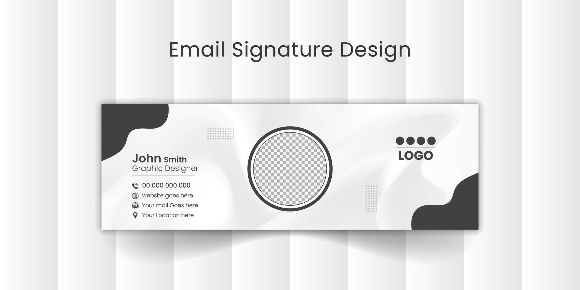 e-mail handtekening sjabloon of e-mail footer en persoonlijk sociaal media Hoes ontwerp. vector