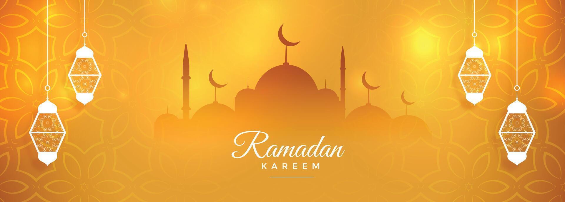 mooi hoor Ramadan kareem maand viering banier ontwerp vector