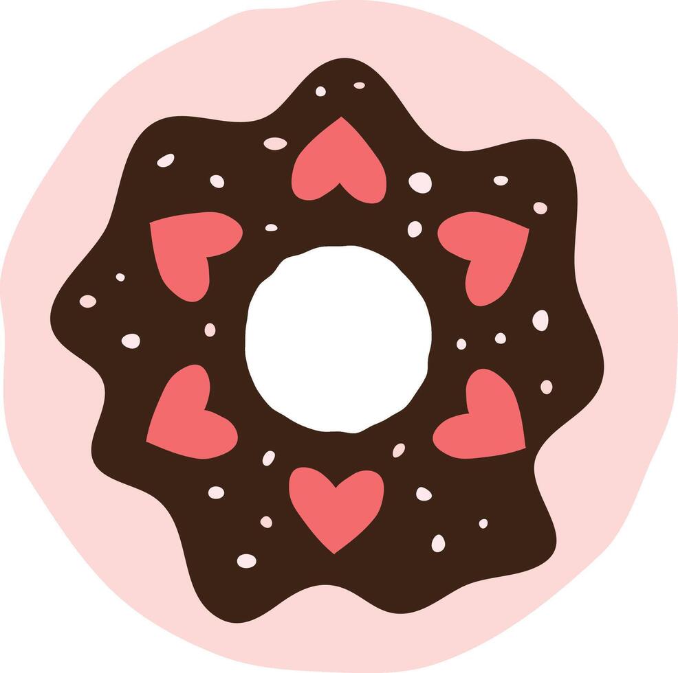 Valentijn liefde donut voor Valentijn dag decoratie vector