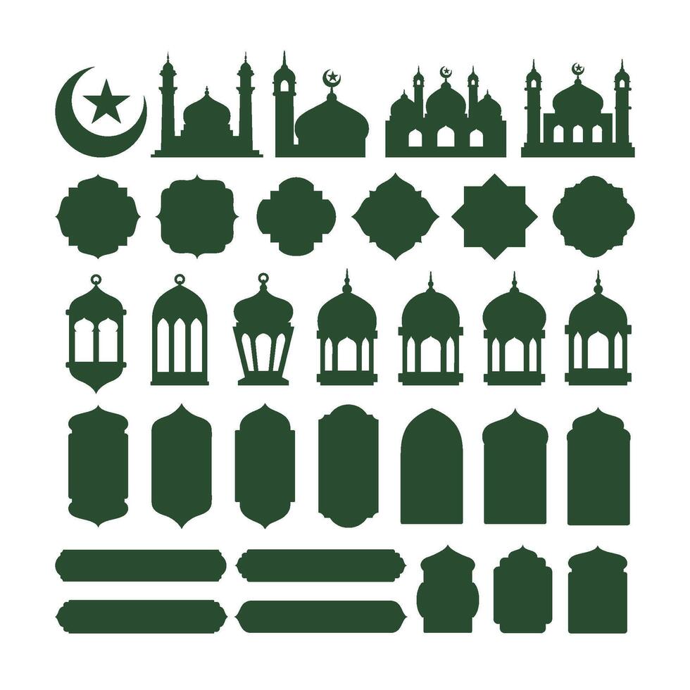 Islamitisch stijl grens en kader ontwerp. Arabisch Ramadan ramen ornament decor vintage. moslim thema. vector