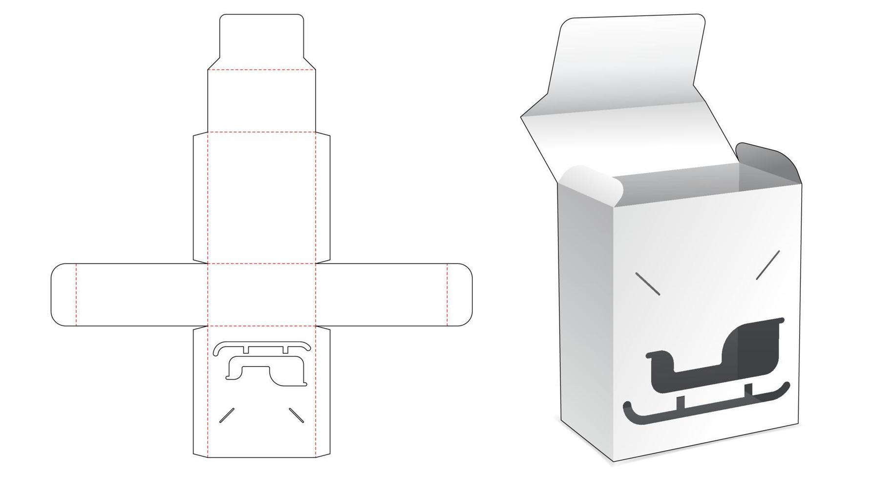 flip box met sleevenster gestanst sjabloon vector