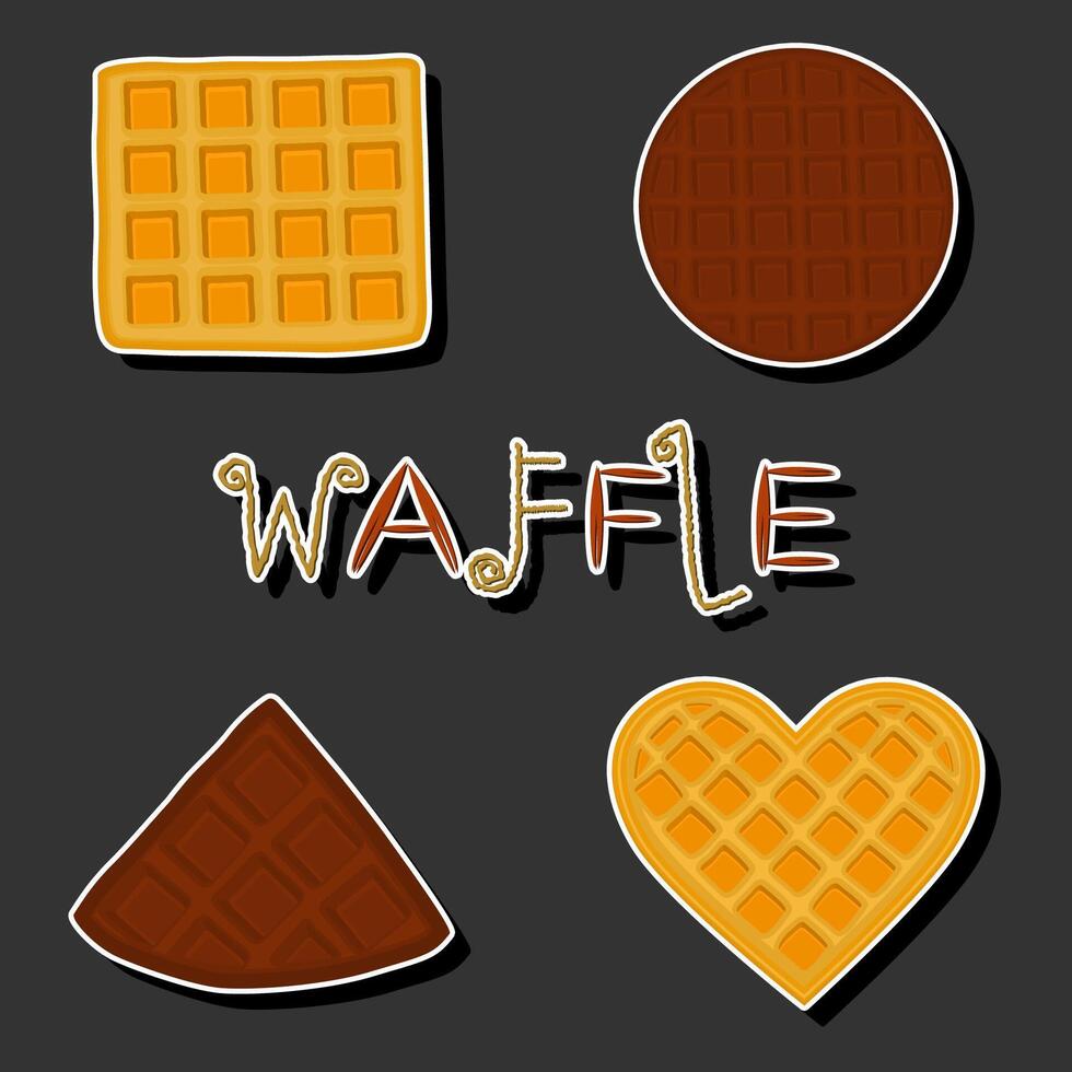 illustratie Aan thema groot uitrusting verschillend types biscuit wafel met cel, toetje koekje vector