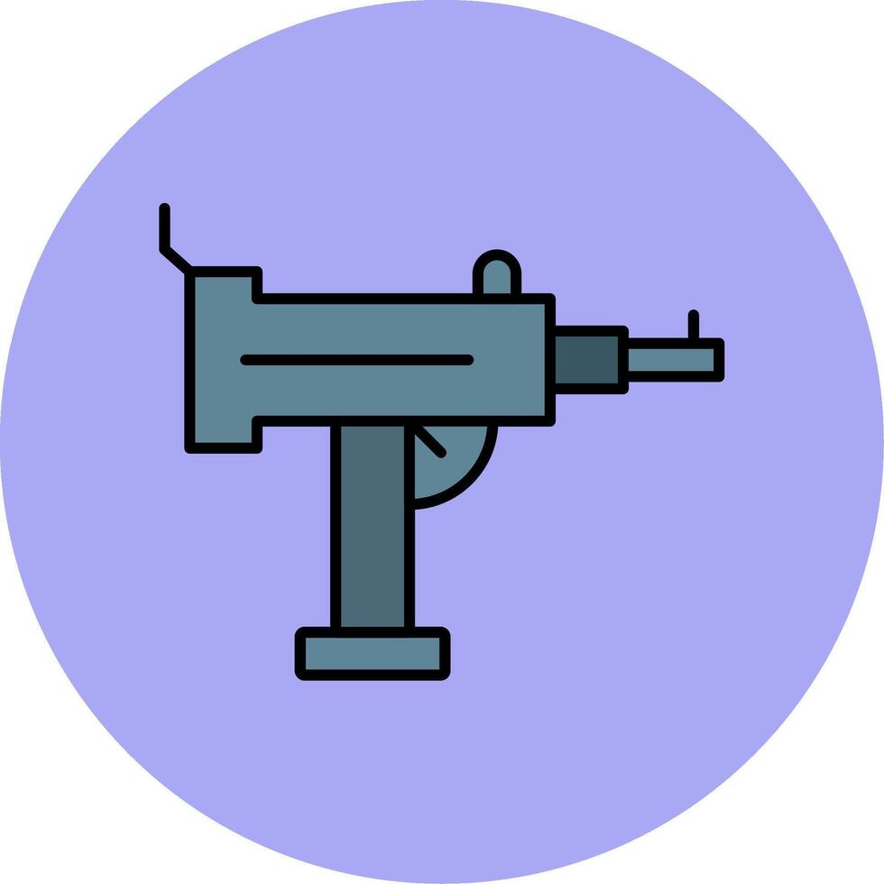 uzi lijn gevulde veelkleurig cirkel icoon vector