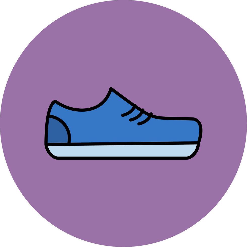 Sportschool schoenen lijn gevulde veelkleurig cirkel icoon vector
