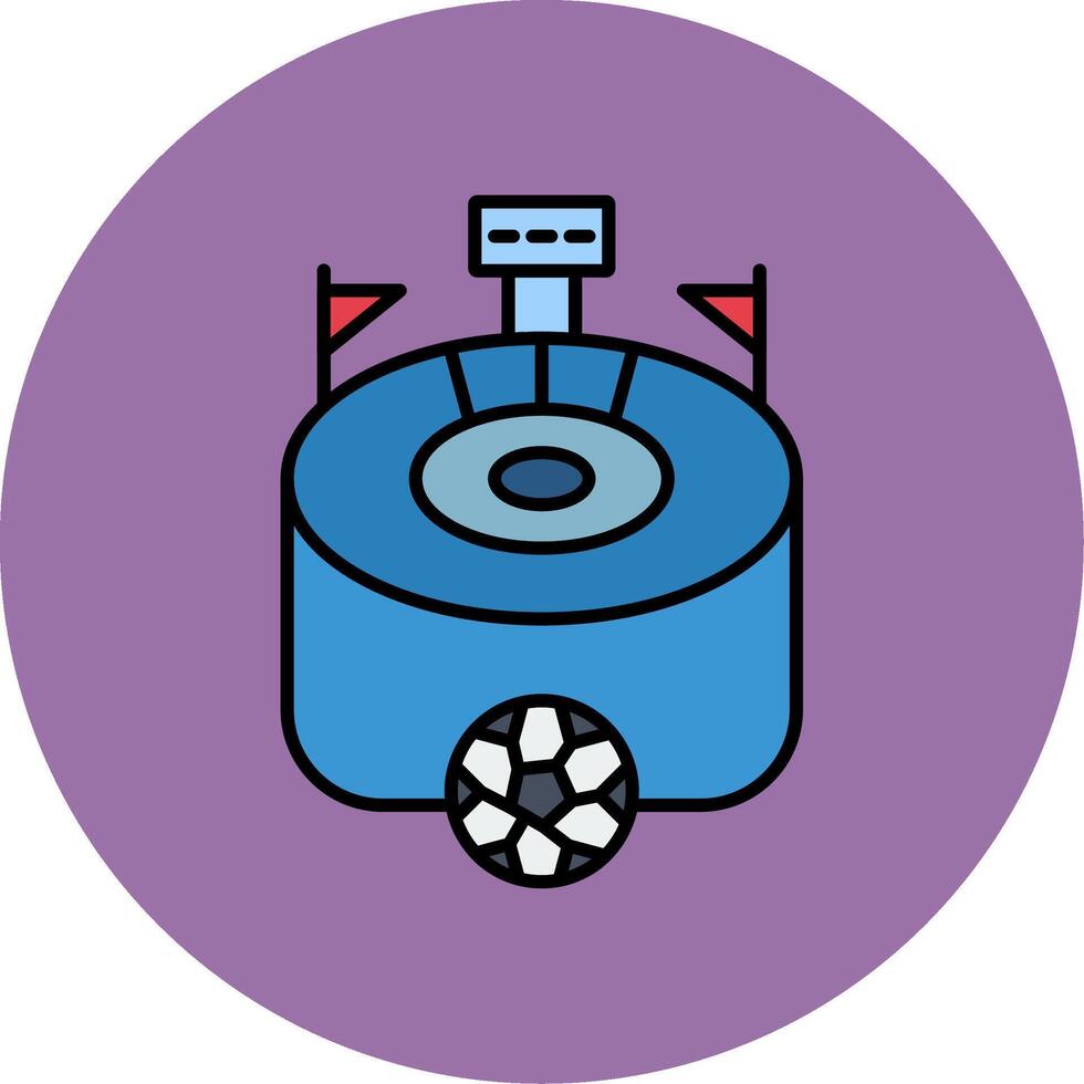 stadion lijn gevulde veelkleurig cirkel icoon vector