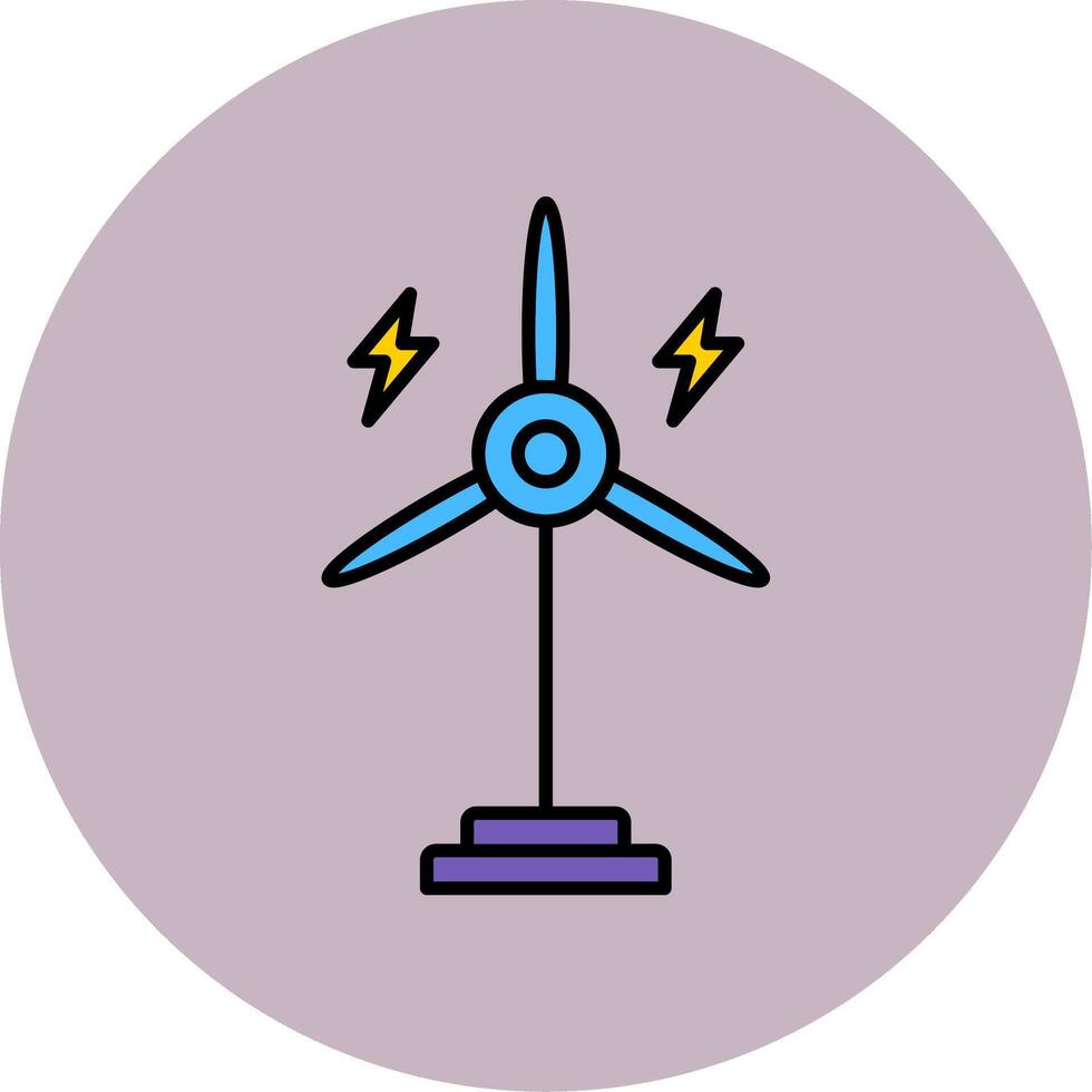 eolic turbine lijn gevulde veelkleurig cirkel icoon vector