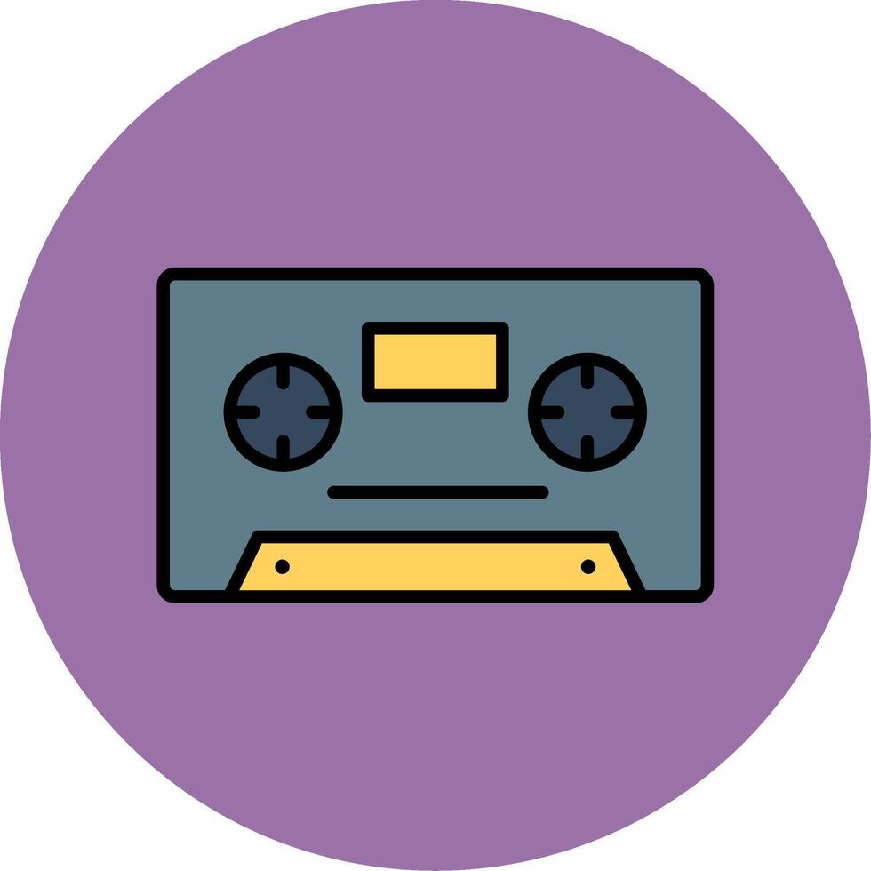 cassette lijn gevulde veelkleurig cirkel icoon vector