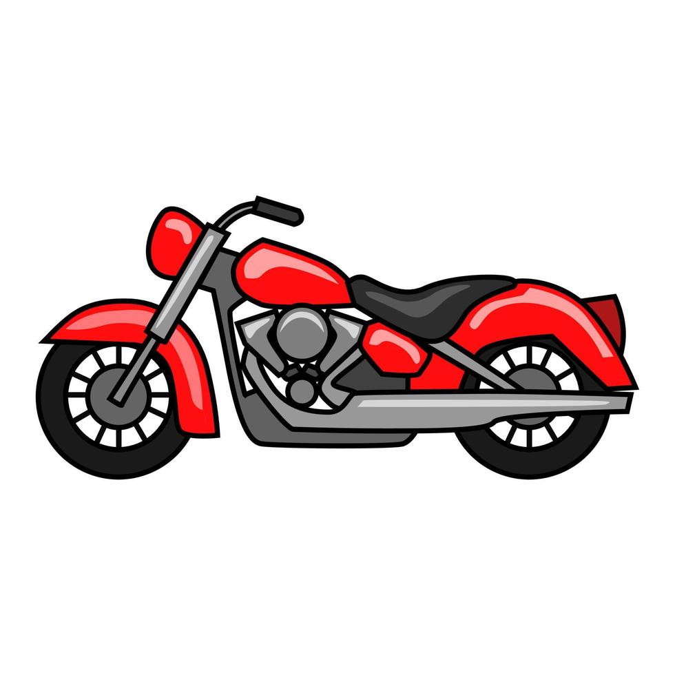 rood eenvoudig groot motorcartoonontwerp. ontwerp voor sjablonen. vector