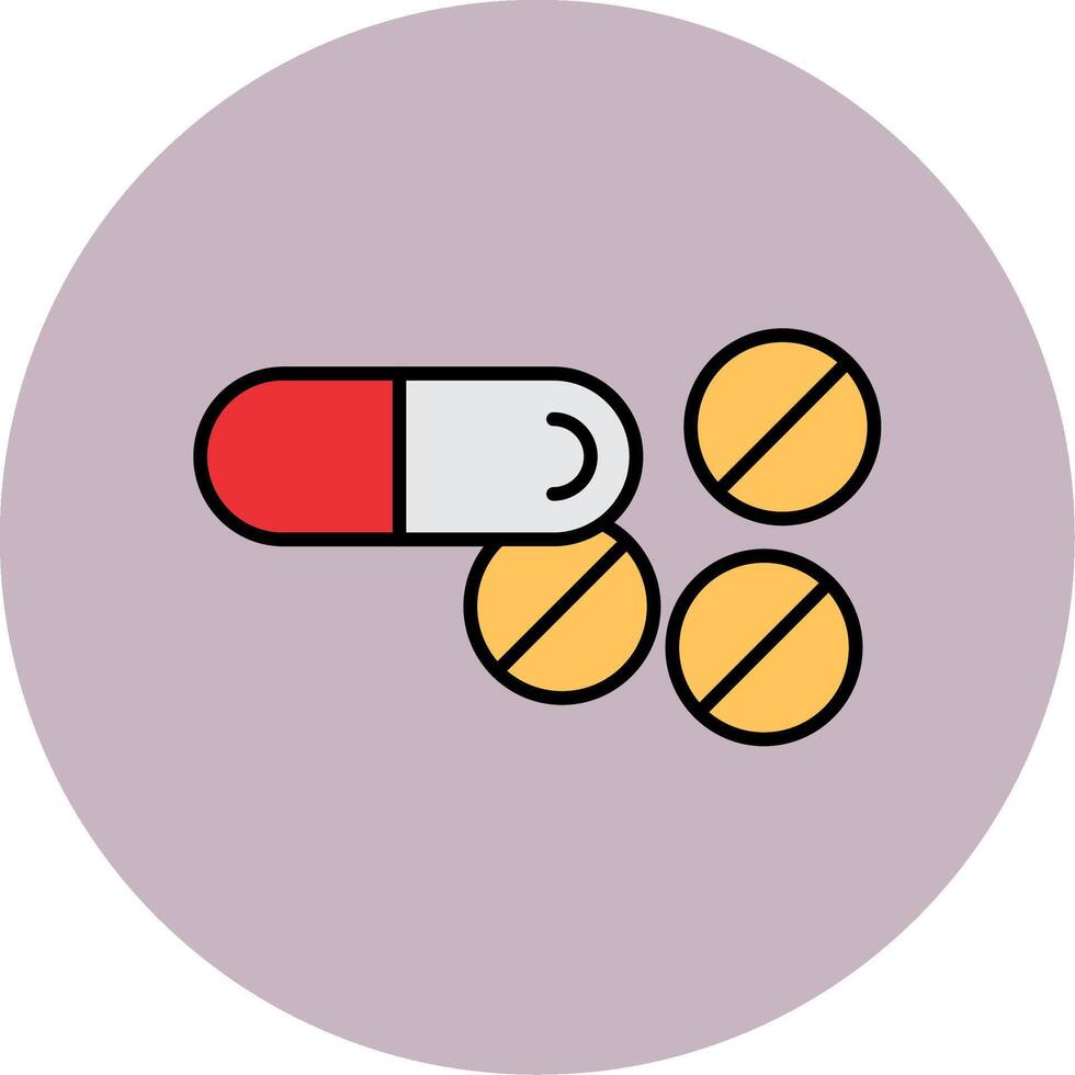 tablets lijn gevulde veelkleurig cirkel icoon vector