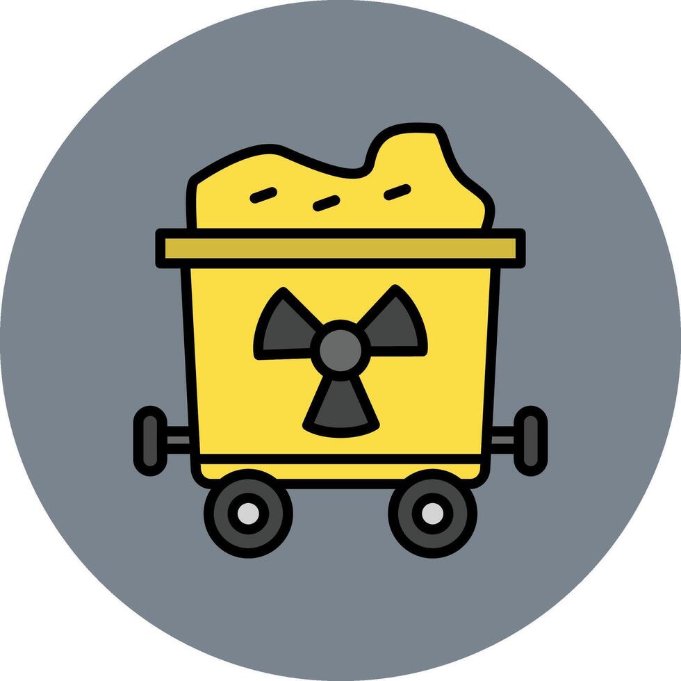 uranium lijn gevulde veelkleurig cirkel icoon vector