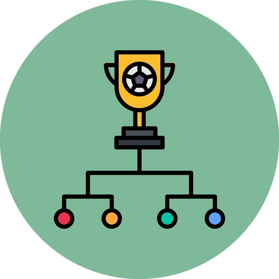 playoff lijn gevulde veelkleurig cirkel icoon vector