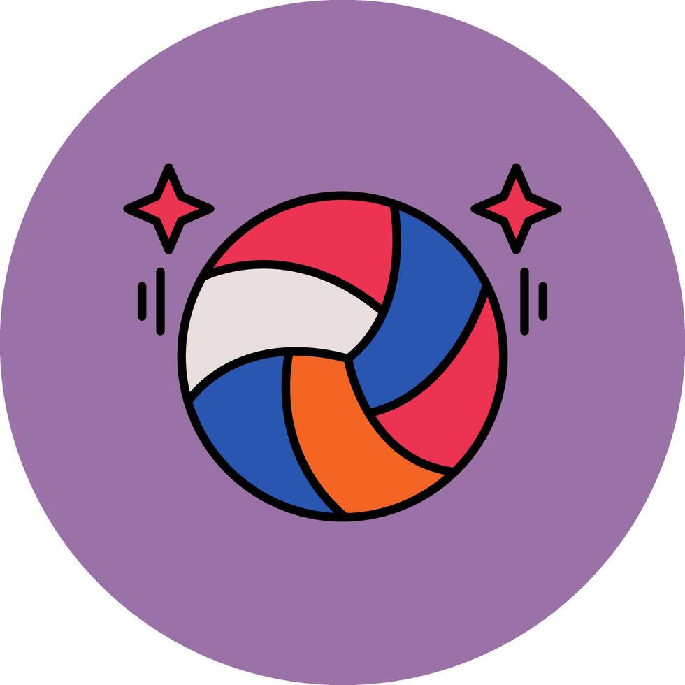 volleybal lijn gevulde veelkleurig cirkel icoon vector