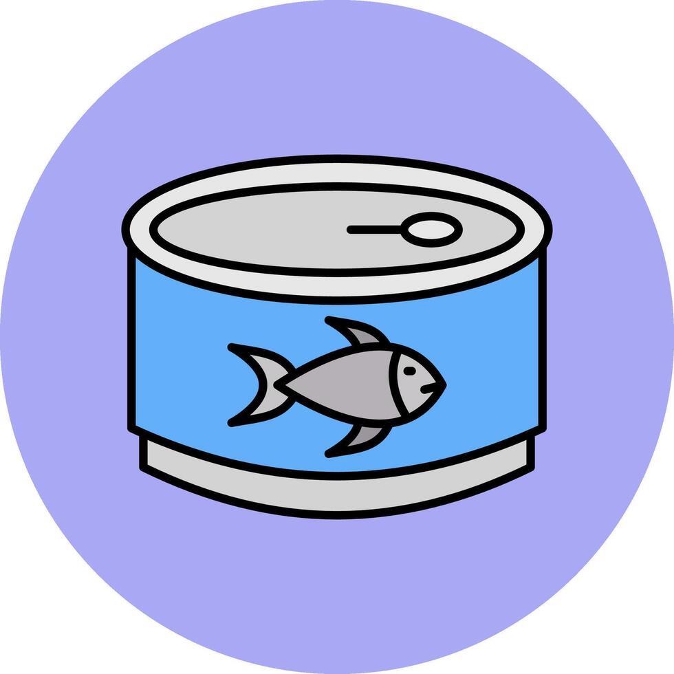 tonijn lijn gevulde veelkleurig cirkel icoon vector