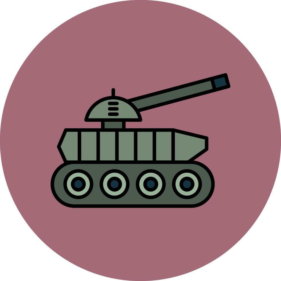 tank lijn gevulde veelkleurig cirkel icoon vector