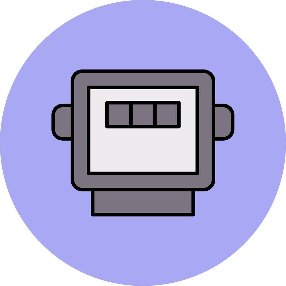 elektrisch meter lijn gevulde veelkleurig cirkel icoon vector