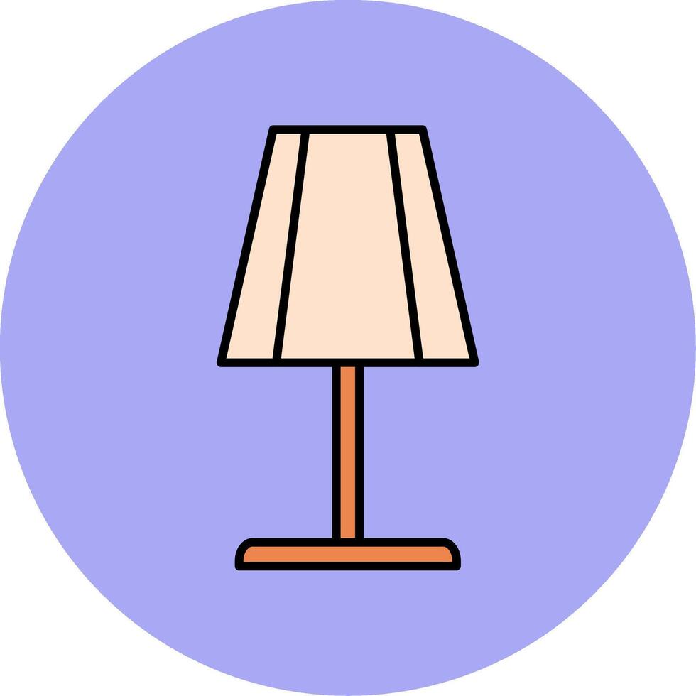 tafel lamp lijn gevulde veelkleurig cirkel icoon vector