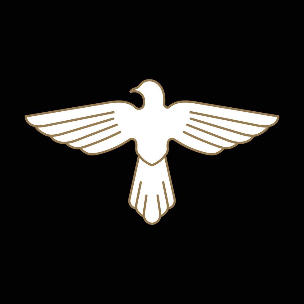 gemakkelijk minimalistische verspreiding Vleugels duif vogel silhouet logo ontwerp illustratie vector