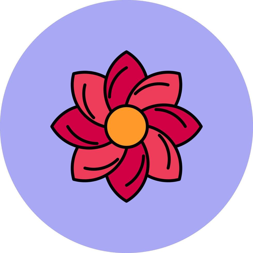 bloemen ontwerp lijn gevulde veelkleurig cirkel icoon vector