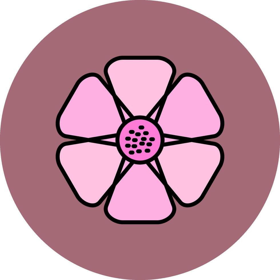 hibiscus lijn gevulde veelkleurig cirkel icoon vector