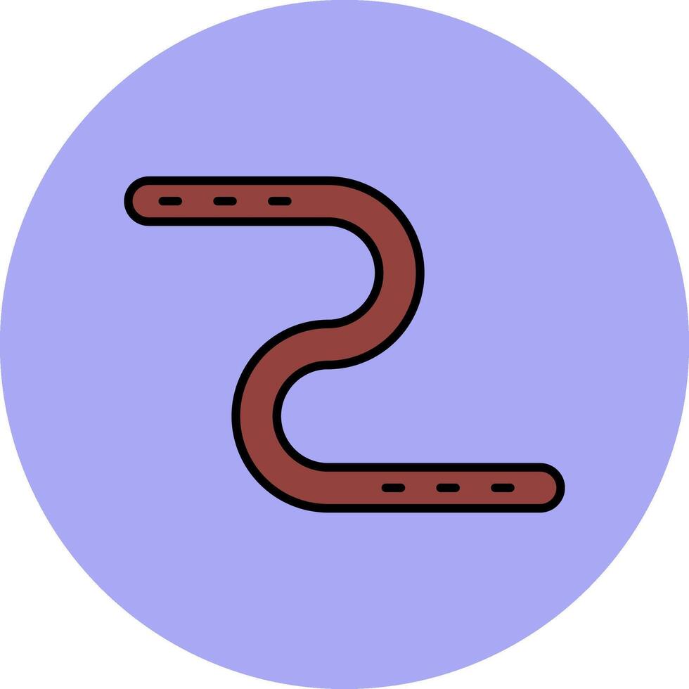 regenworm lijn gevulde veelkleurig cirkel icoon vector
