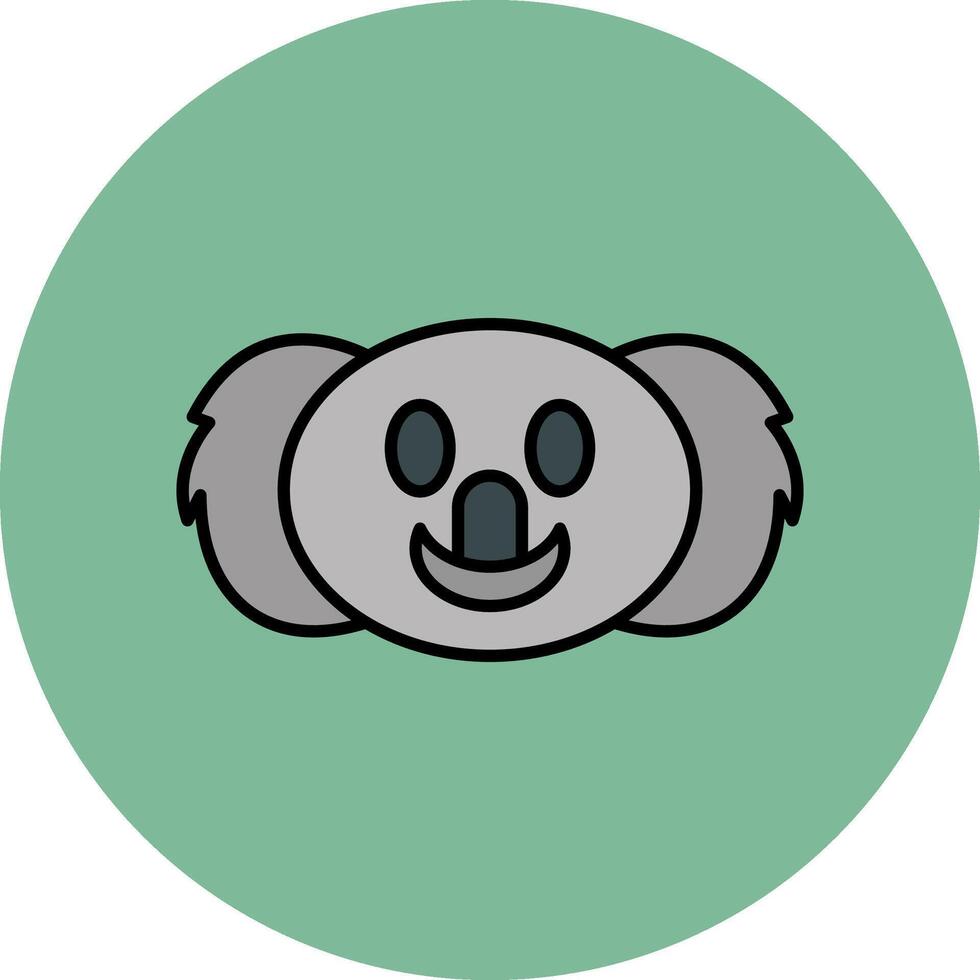 koala lijn gevulde veelkleurig cirkel icoon vector