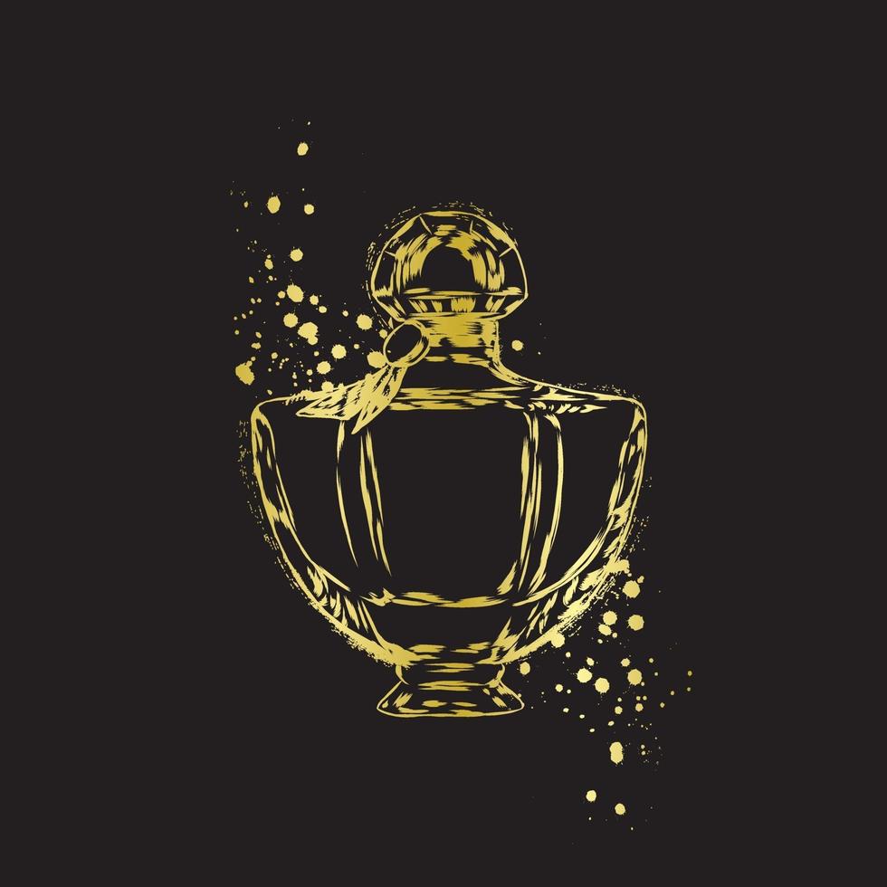 parfumflesje en prachtige vintage patronen vector