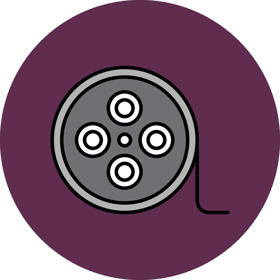 film haspel lijn gevulde veelkleurig cirkel icoon vector