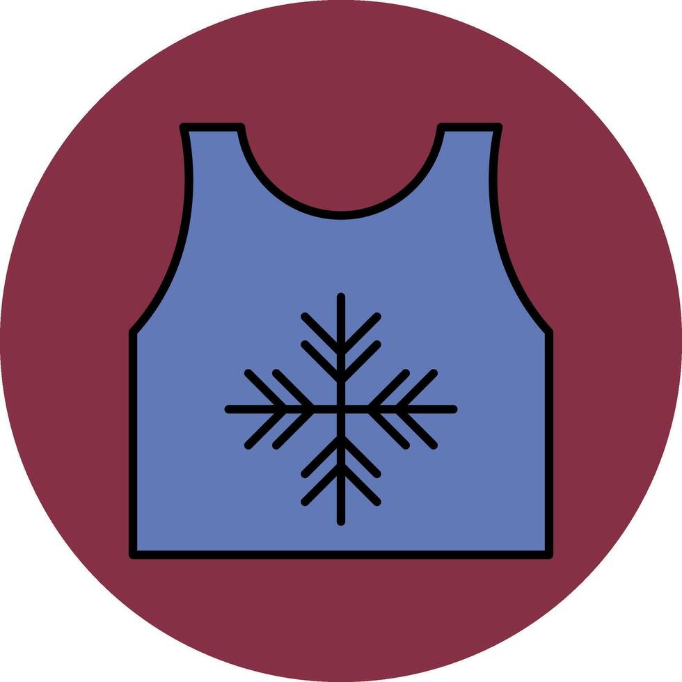 tanktop lijn gevulde veelkleurig cirkel icoon vector