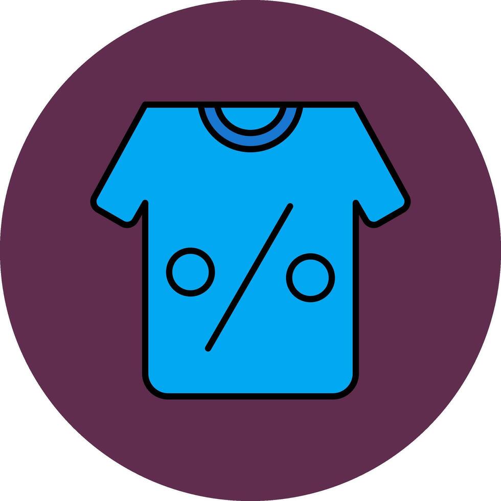 t-shirt lijn gevulde veelkleurig cirkel icoon vector