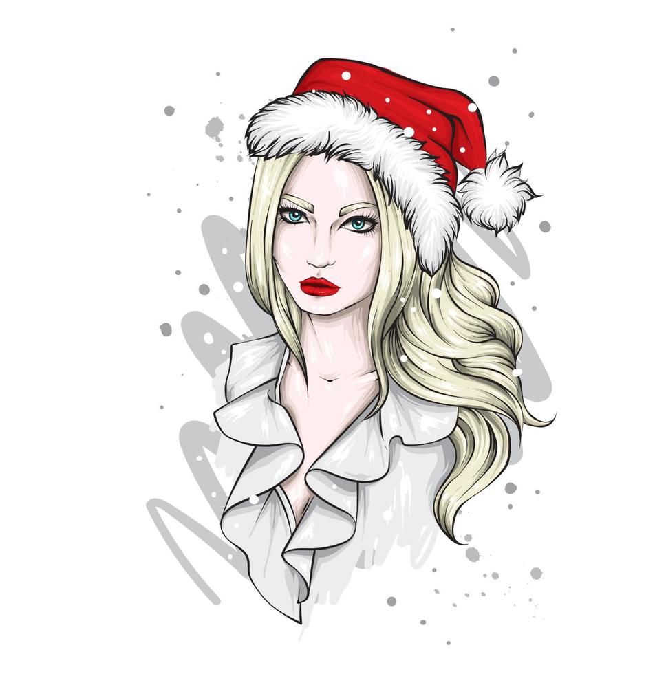 mooi meisje in kerstkleren. mode en stijl, kleding en accessoires. vector