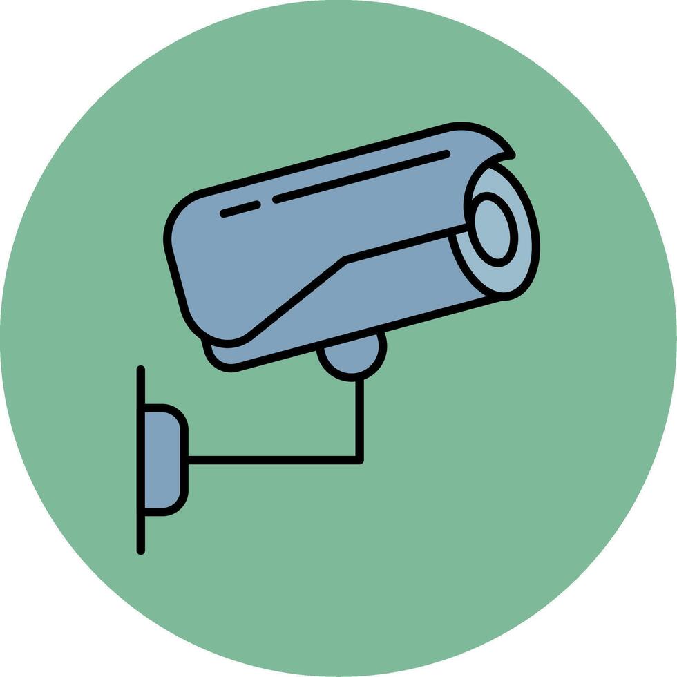 veiligheid camera lijn gevulde veelkleurig cirkel icoon vector