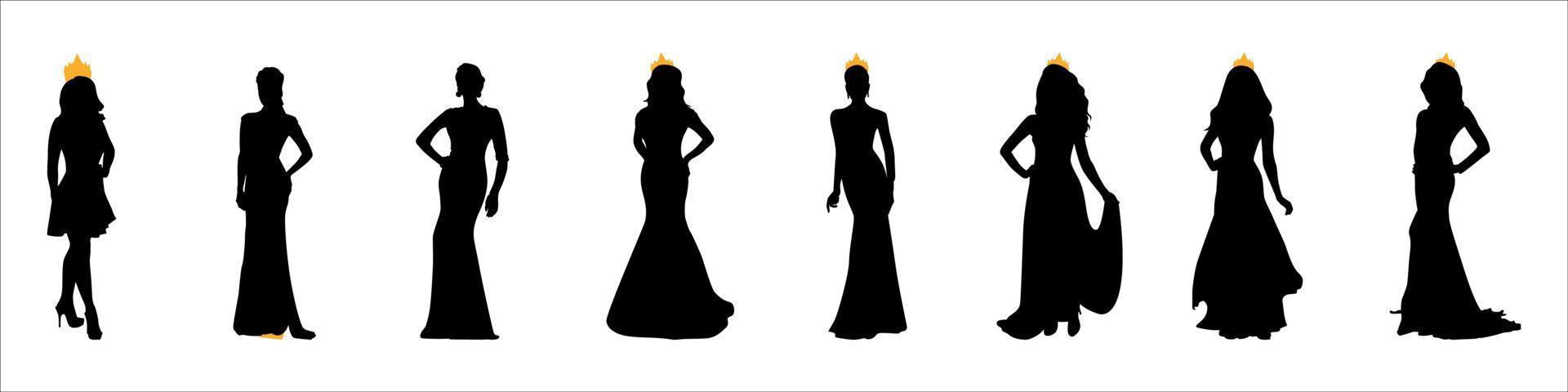 mode vrouwen silhouetten vector