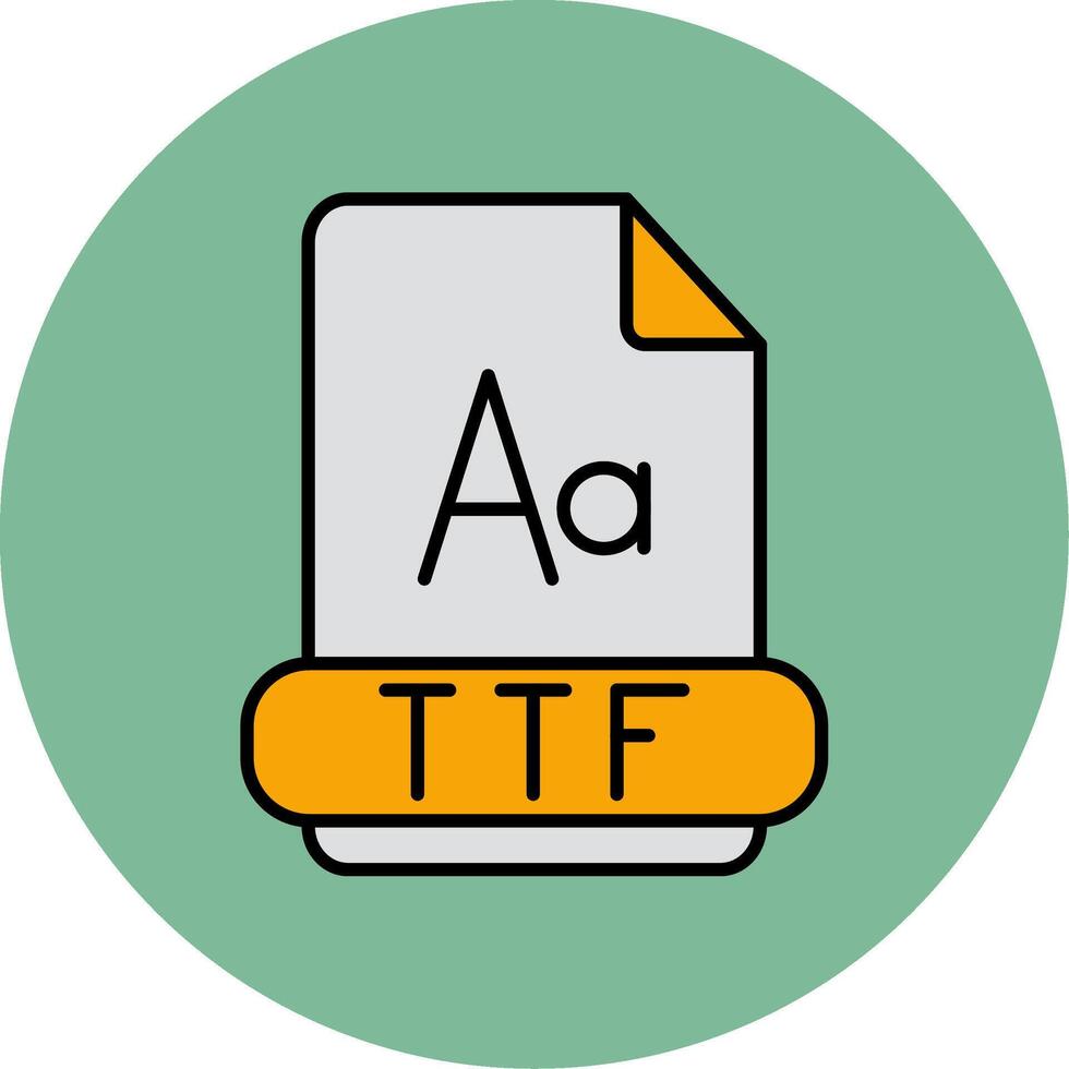 ttf lijn gevulde veelkleurig cirkel icoon vector