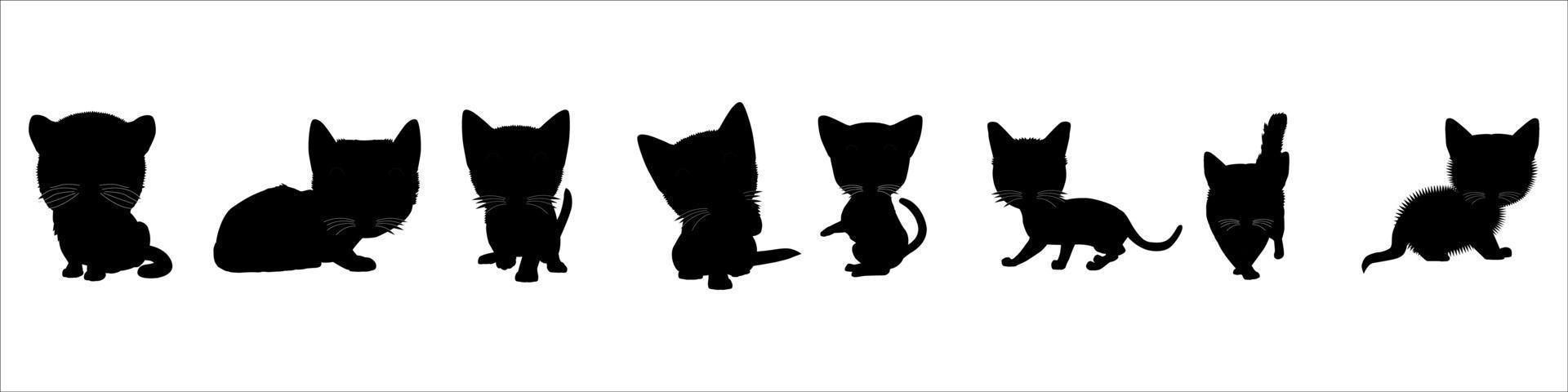 zwart silhouet van kat. vector
