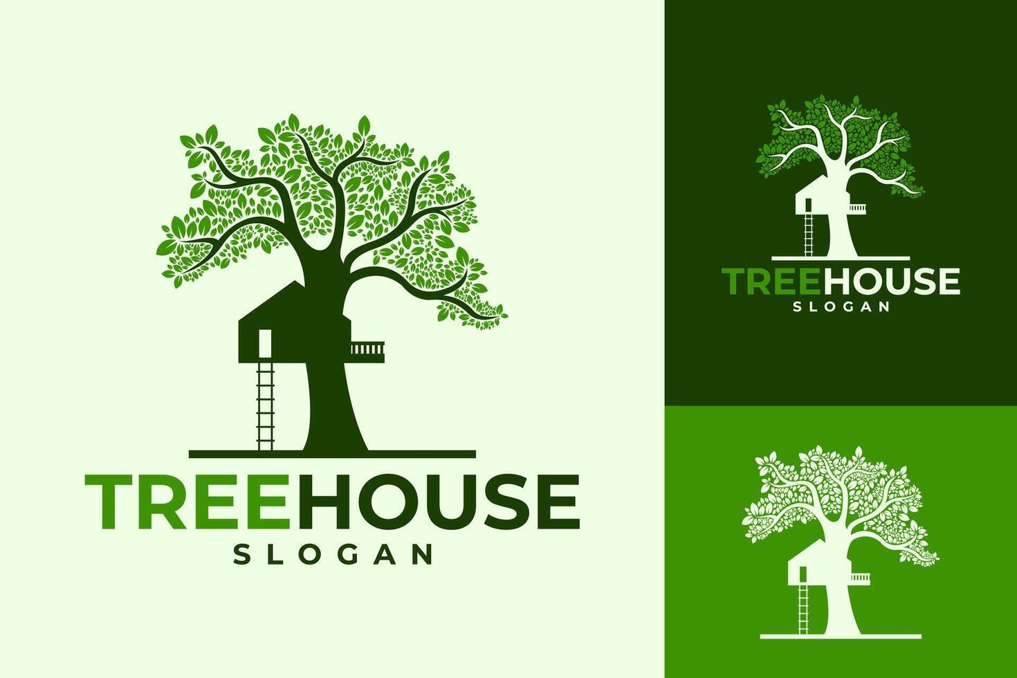 boom huis camping partij logo ontwerp vector